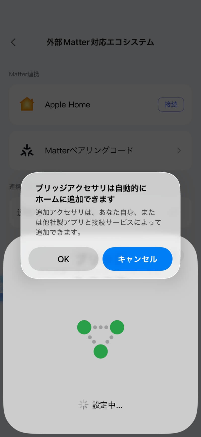 アプリ ブリッジ追加確認