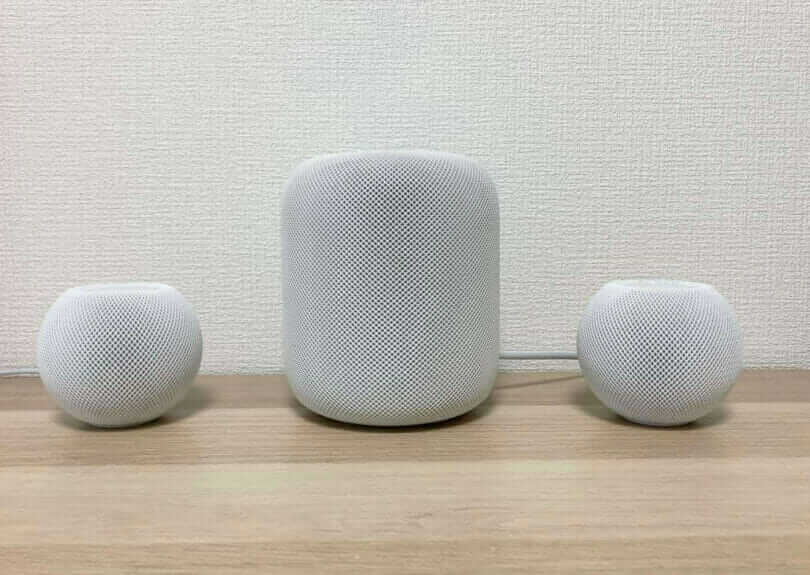 HomePod miniと初代HomePodのサイズ比較