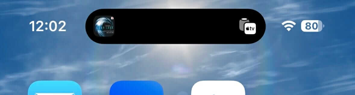 iPhone 14 ProのDynamic IslandにHomePodの再生情報が表示