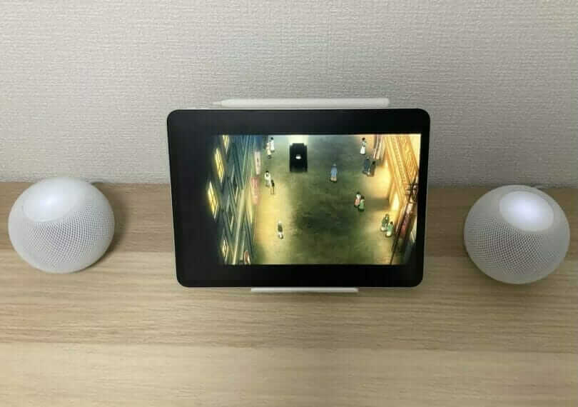 iPadからAirPlayでHomePod miniに再生する様子