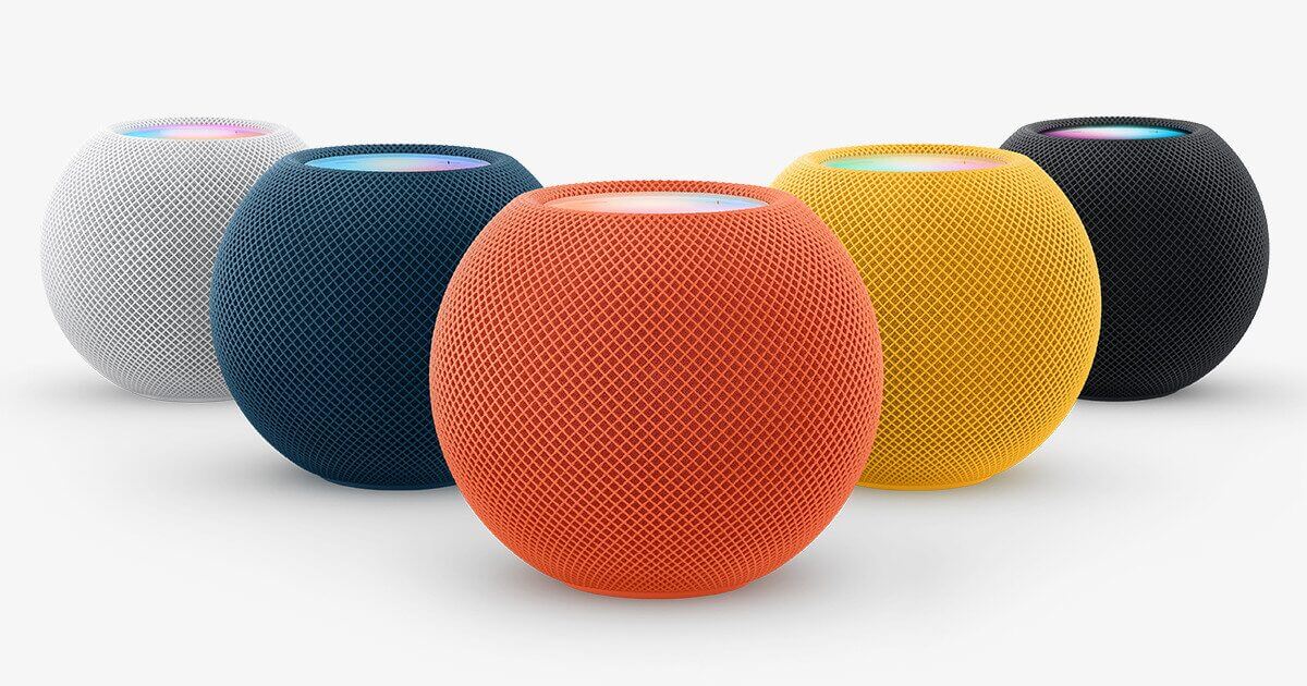 HomePod miniの5色カラーバリエーション