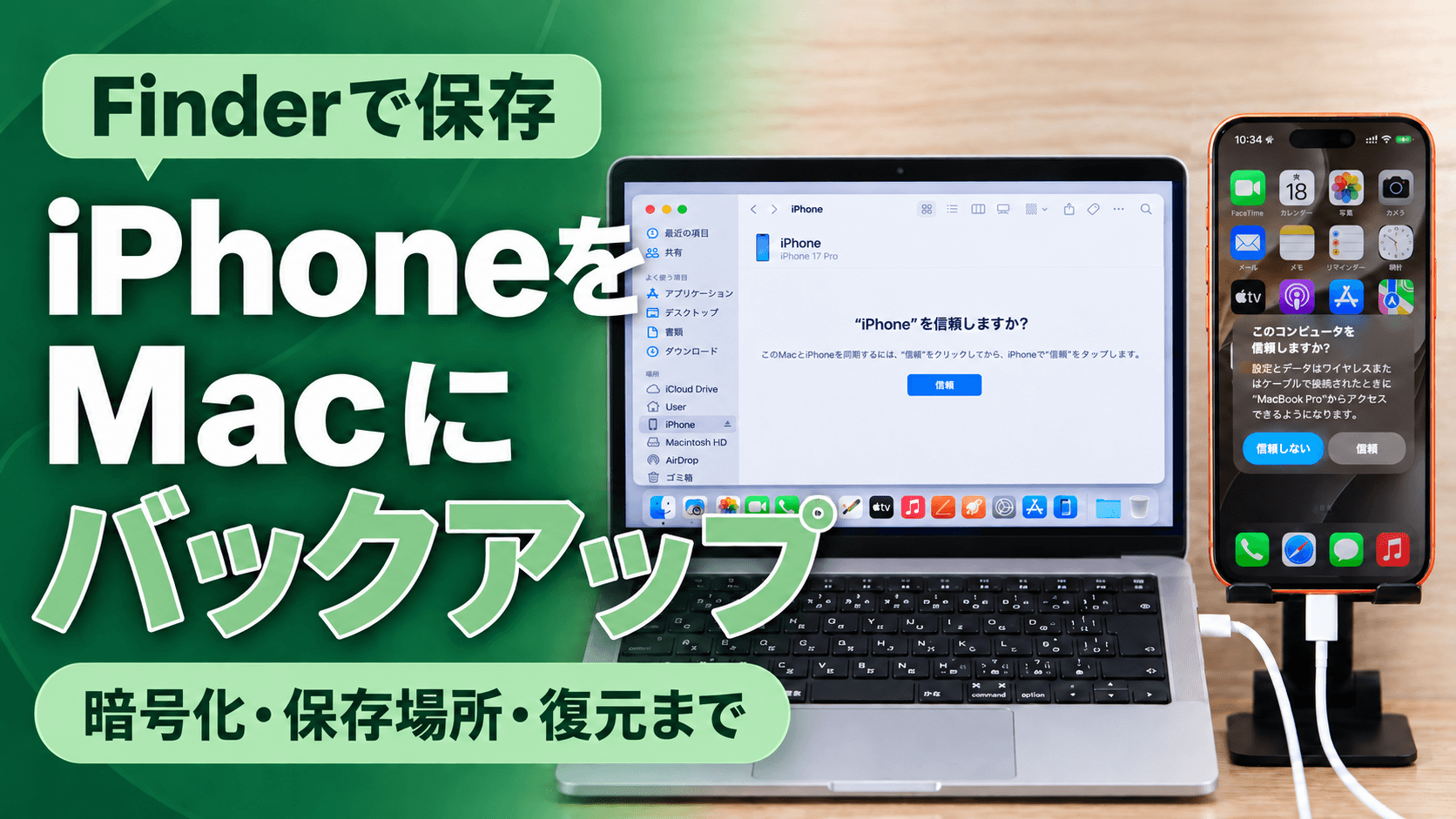iPhoneのデータをMacにバックアップする方法