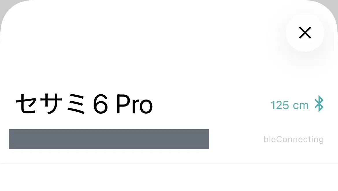 Bluetoothで見つかったセサミ6 Pro